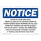 Signmission OSHA Notice Sign, 5" Height, 7" Width, Enter Area At Own Risk There Is A Risk Of Sign, Landscape OS-NS-D-57-L-12063 - alternate 1